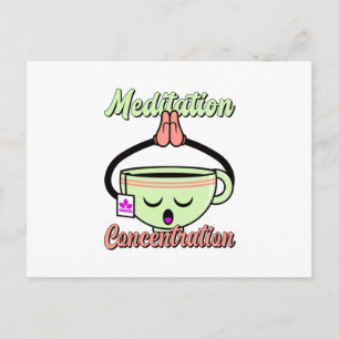 Meditation Concentration Cute Coffee Mug Kawaii Postcard