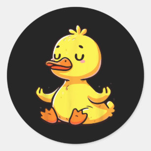 Meditation Duck Yoga Pose Relaxing Animal Classic Round Sticker