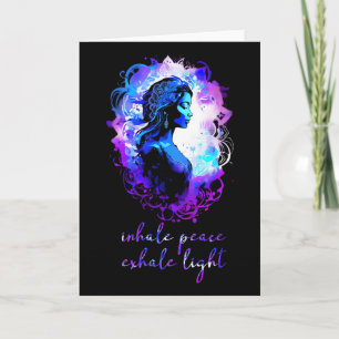 Meditation Esoteric Watercolour Inhale Peace Exhal Card