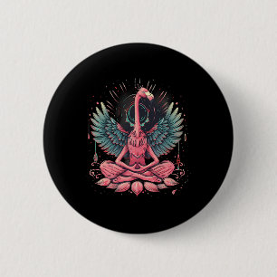 Meditation Flamingo Zen Buddha Yoga Spiritual Budd 6 Cm Round Badge