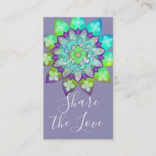 Meditation Flower Mandala in Purple Referral Business Card