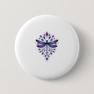 Meditation Fractal Geometry Spiritual Yoga Dragonf 6 Cm Round Badge