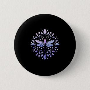 Meditation Fractal Geometry Spiritual Yoga Dragonf 6 Cm Round Badge