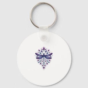 Meditation Fractal Geometry Spiritual Yoga Dragonf Key Ring
