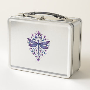 Meditation Fractal Geometry Spiritual Yoga Dragonf Metal Lunch Box