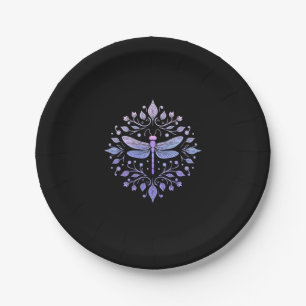 Meditation Fractal Geometry Spiritual Yoga Dragonf Paper Plate