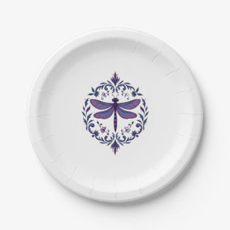 Meditation Fractal Geometry Spiritual Yoga Dragonf Paper Plate