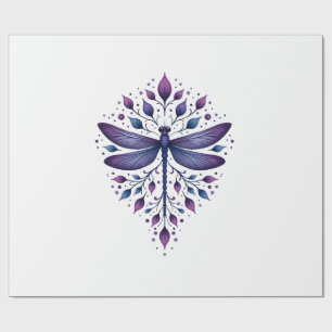 Meditation Fractal Geometry Spiritual Yoga Dragonf Wrapping Paper