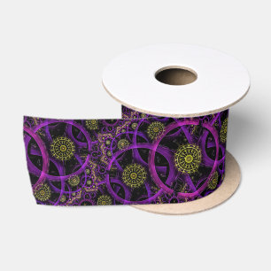 Meditation gold flower ribbon satin ribbon