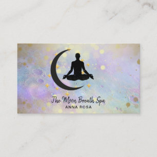 *~* Meditation Gold Man + Moon Yoga Mindfulness Business Card