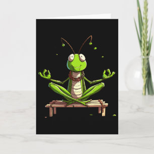 Meditation Grhopper Yoga Pose Relaxing Animal _1 Card