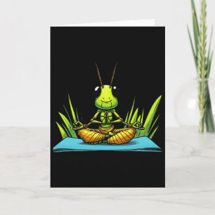 Meditation Grhopper Yoga Pose Relaxing Animal Card