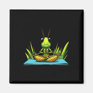 Meditation Grhopper Yoga Pose Relaxing Animal Magnet