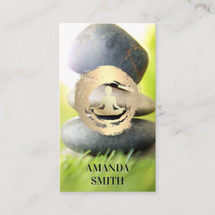 Meditation Icon   Stacked Stones Business Card
