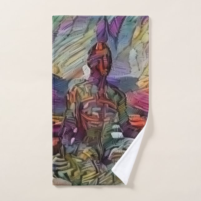 Meditation in lotus pose hand towel (Hand Towel)
