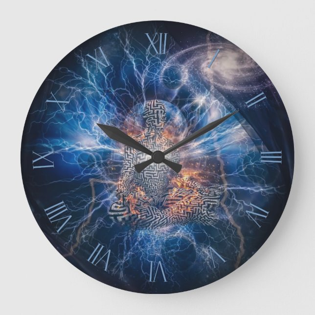 Meditation in Space Large Clock (Front)