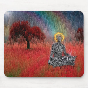 Meditation in surreal landscape mouse pad