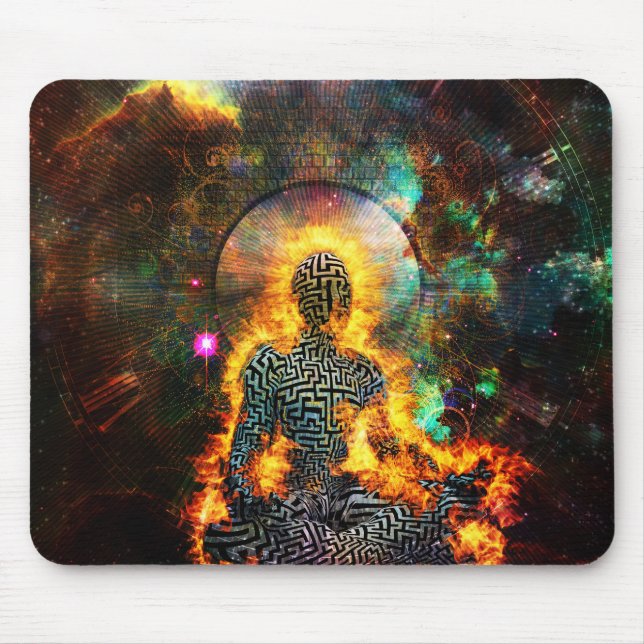 Meditation in Vivid Space Mouse Pad (Front)