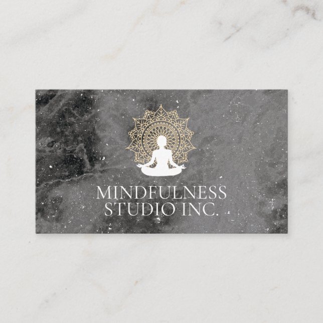 Meditation Instructor Speckled Marble Business Card (Front)