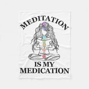 Meditation Is My Medication Kundalini Yoga Chakra Fleece Blanket