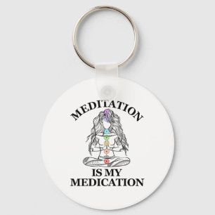 Meditation Is My Medication Kundalini Yoga Chakra  Key Ring