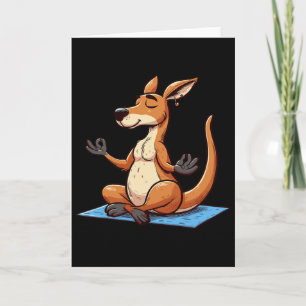Meditation Kangaroo Yoga Pose Relaxing Animal Card
