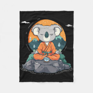 Meditation Koala Mountain Zen Buddha Buddhist Hind Fleece Blanket