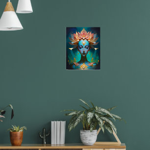 MEDITATION LOTES GODDESS SPIRITUAL ART POSTER