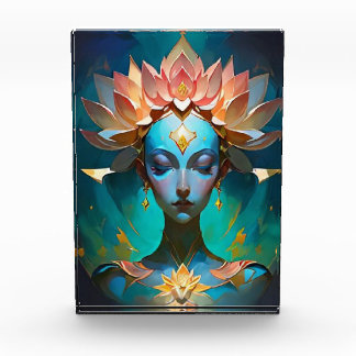 MEDITATION LOTES GODDESS SPIRITUAL ART POSTER PHOTO BLOCK