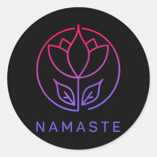 Meditation Lotus Flower Yoga Namaste Classic Round Sticker