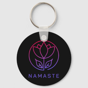 Meditation Lotus Flower Yoga Namaste Key Ring