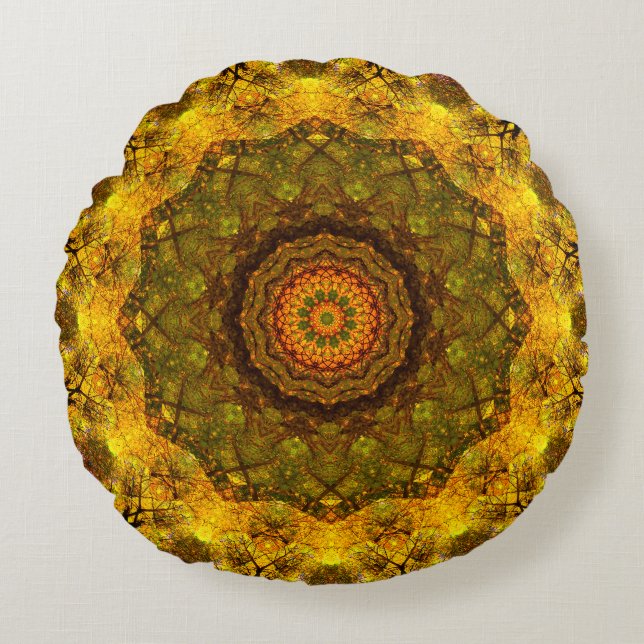 Meditation Mandala Round Cushion (Front)