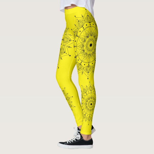 Meditation - Mandala Symbol  Leggings (Left)