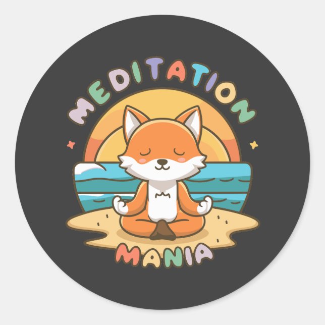 Meditation Mania Classic Round Sticker (Front)