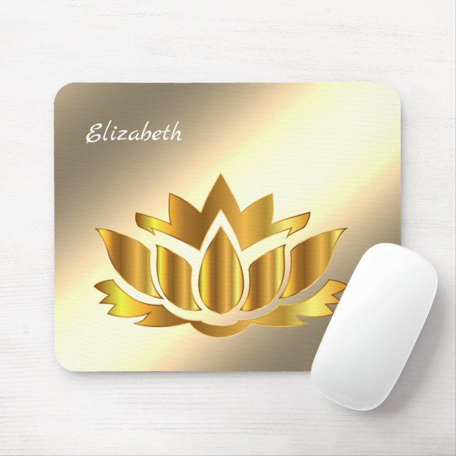 Meditation metallic gold with your name mouse pad (With Mouse)