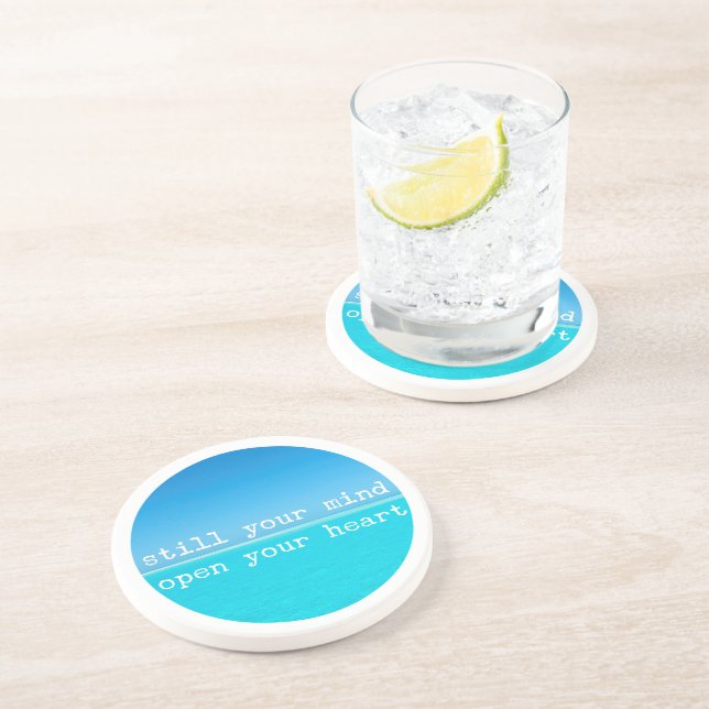 Meditation Mindful Quote: Still Mind, Open Heart C Coaster (Side)