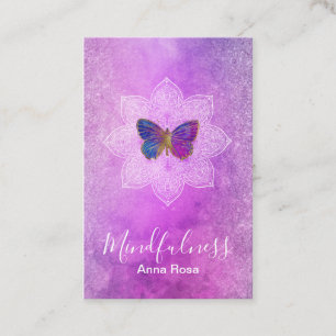 *~* Meditation Mindfulness Mandala Butterfly Reiki Business Card
