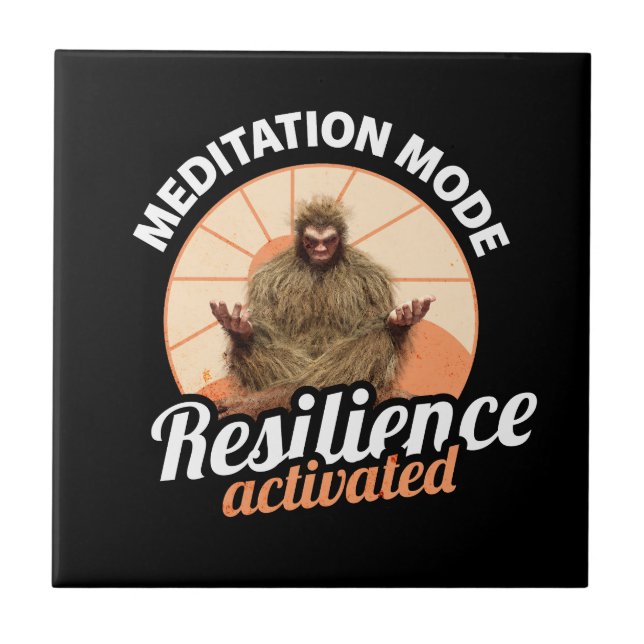 Meditation Mode Bigfoot Resilience Activated Ceramic Tile (Front)