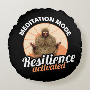Meditation Mode Bigfoot Resilience Activated Round Cushion