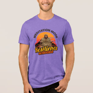 Meditation Mode Resilience Activated Bigfoot Art Tri-Blend Shirt