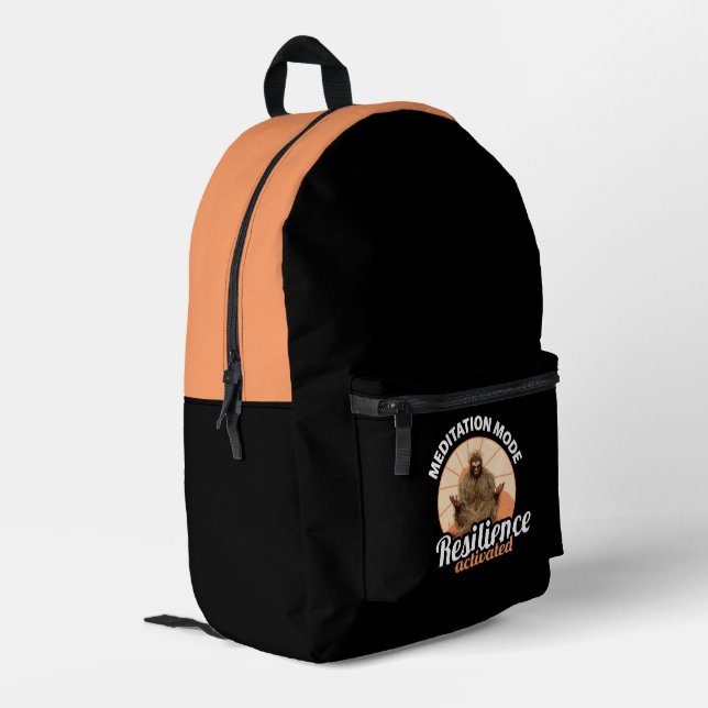 Meditation Mode: Resilience Activated Bigfoot Printed Backpack (Back Corner Left)