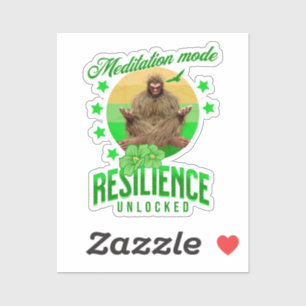 Meditation Mode: Resilience Unlocked Funny Bigfoot