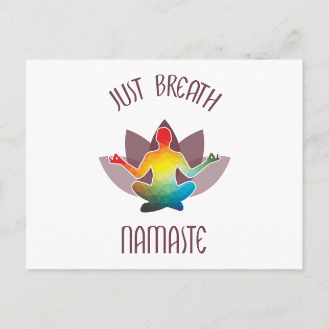 Meditation Namaste Lotus Flower Yoga Pose Spiritua Invitation Postcard (Front)