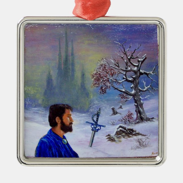 MEDITATION OF A KNIGHT METAL TREE DECORATION (Front)