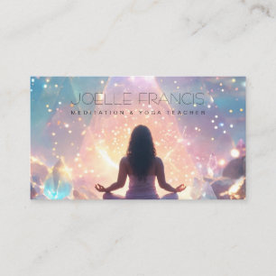 Meditation pastel shiny universe pyramid business card