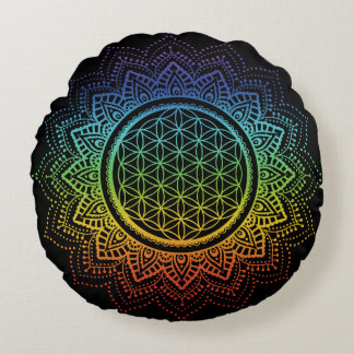 Meditation Pillow Flower of life Mandala Chakra