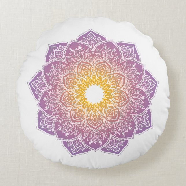Meditation pillow with lila mandala  (Front)