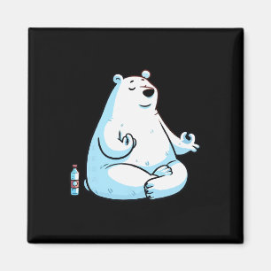 Meditation Polar Bear Yoga Pose Relaxing Animal _1 Magnet