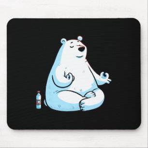 Meditation Polar Bear Yoga Pose Relaxing Animal _1 Mouse Pad