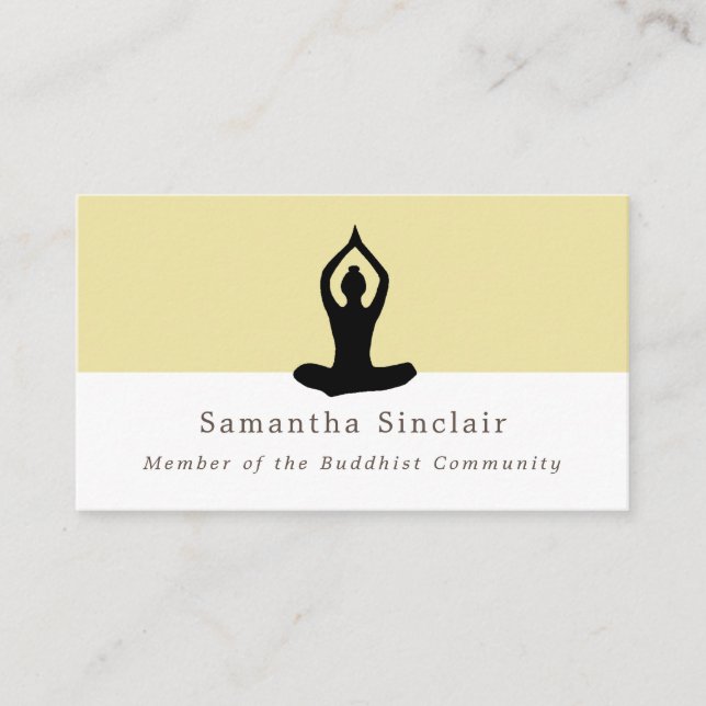 Meditation Pose, Buddhism, Buddhist Business Card (Front)